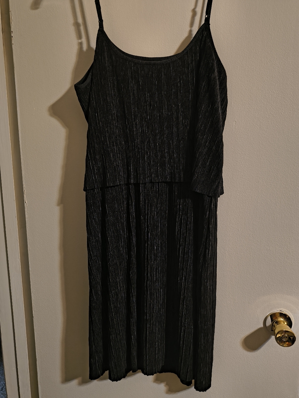 Black Textured Sleeveless Midi Dress